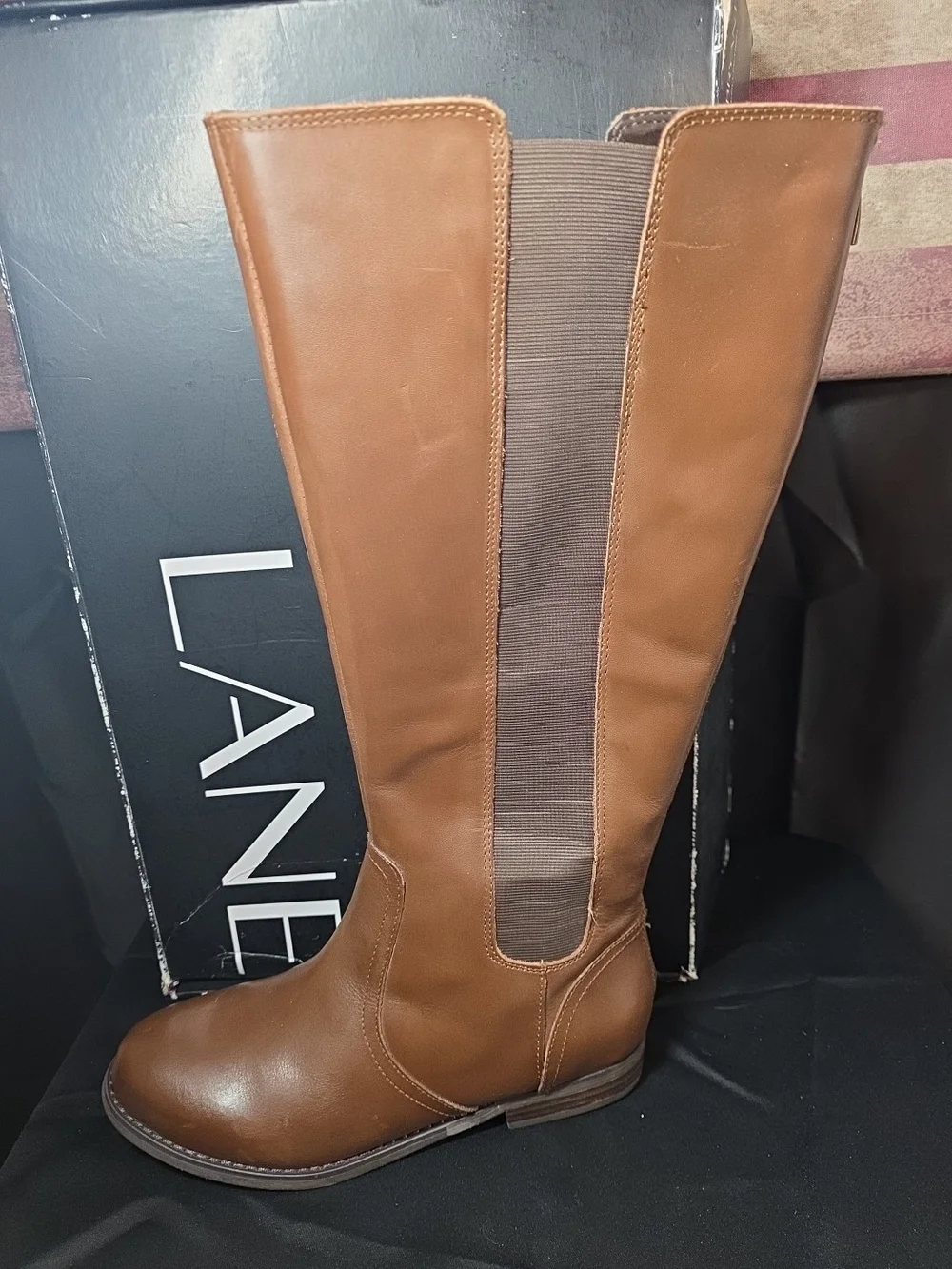 Lane Bryant Alexandria Chocolate Brown Leather Boots Size 9w Never Worn